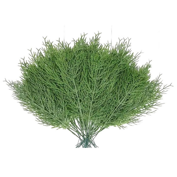 Wosthever 30 Uds. De magia navideña con ramitas de purpurina, decoraciones para árboles de Navidad blancos, ramas de pino artificiales verde 30 Uds.
