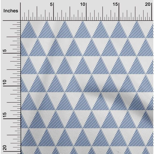 oneOone Tissu en Coton et Soie Imprimé Géométrique Triangle BTY 42 Pouces de Large