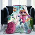 thumbnail image 4 of Super Kitties Fleece Blanket Super Soft Cozy Throw Blanket 80"X60", Lightweight Fuzzy Comfy Flannel Blanket Warm Plush Throw Blankets For Couch, Sofa, Bed, 4 of 8