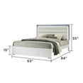 thumbnail image 4 of JERFIT 4-Piece Queen Bedroom Set with LED Headboard, Modern Wood Bed Frame, Dresser, Mirror & Nightstand in White, 4 of 10