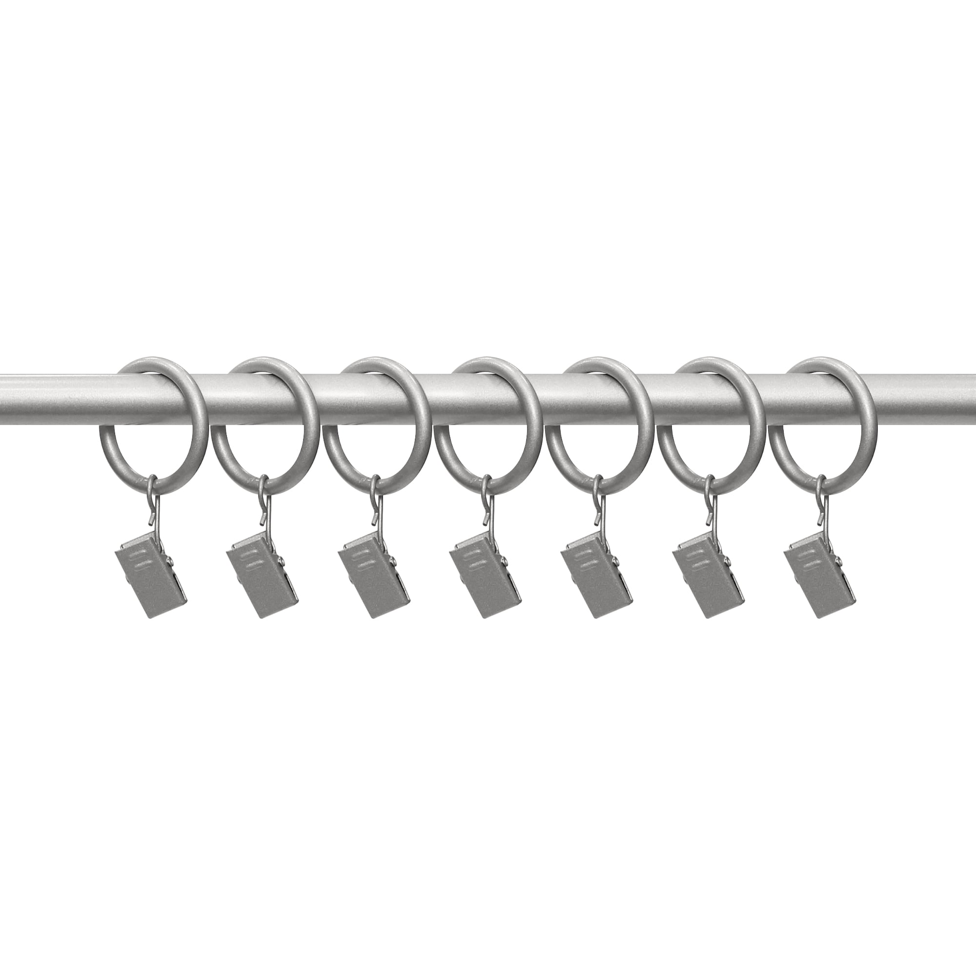 Mainstays 1” Nickel Curtain Clip Rings (7 Pack)