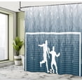 thumbnail image 5 of Ambesonne Sports Shower Curtain, Penalty Kick Football, 69"Wx70"L, Blue White, 5 of 5