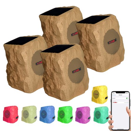 5 Core Outdoor Rock Speakers 4Pcs 100W Bluetooth Waterproof Landscape Speaker for Patio Pool Outdoor