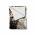 thumbnail image 2 of Bear Soft Flannel Fleece Throw Blanket, Friendly Animal Sitting and Waving a Paw in the Zoo Funny Wild Mammal Gesture, Cozy Plush for Indoor and Outdoor Use, 50" x 60", Brown Beige, by Ambesonne, 2 of 6