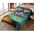 thumbnail image 4 of Ambesonne Happy Camper Fitted & Top Sheet Set with Shams, Aurora Borealis Tent, Multicolor, 4 of 5