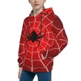 thumbnail image 2 of KLL Unisex Kids Boys Girls Hooded Pocket Pullover Hoodies-Spider Web1, 2 of 5