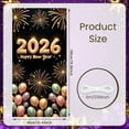 thumbnail image 2 of Golden Happy New Year Banner Firework Decor 2026 New Year Display Colorful Balloons Shiny Stars New Year Backdrop for New Year Party New Year's Eve Celebration Family Gathering, 2 of 9