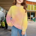 thumbnail image 2 of Girls Cute Tie Dye Fleece Sweatshirts Crewneck Loose Gradient Long Sleeve Casual Streetwear School Outfit Fall Winter Clothes, 2 of 7