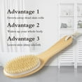 thumbnail image 6 of Natural Boar Bristle Dry Body Brush with Ergonomic Wooden Handle - Skin Exfoliator for Cellulite Treatment, Lymphatic Massage & Improved Circulation - for Wet or Dry Brushing, 6 of 9