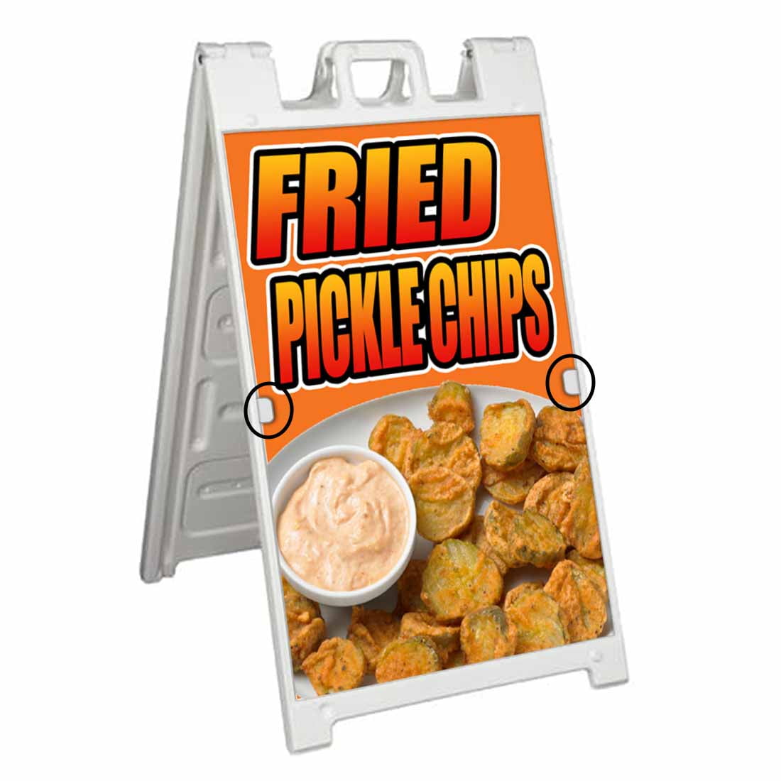 Fried Pickle Chips (24" X 36") Deluxe AFrame Signicade, Includes 2