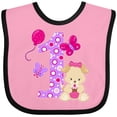thumbnail image 3 of Inktastic First Birthday with Cute Puppy and Butterflies Boys or Girls Baby Bib, 3 of 4