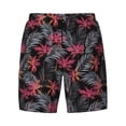 thumbnail image 4 of Lsque Mens Swim Trunks Colorful Hawaii Palms Pattern - Bathing Suit Compression Liner - Beach Swim Shorts Swimwear - (S-3XL) - Stretch Quick Dry -X-Large, 4 of 9