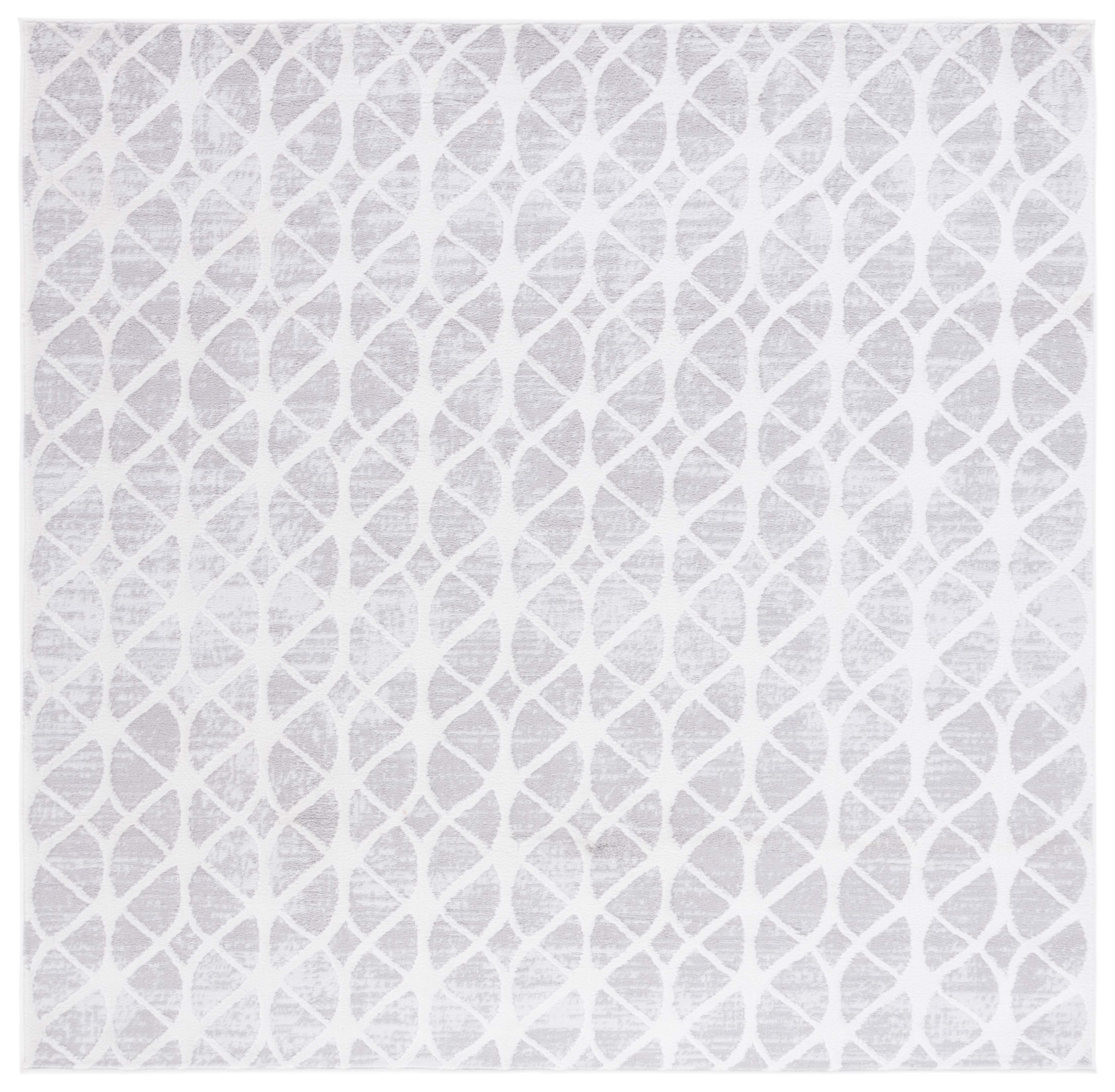 SAFAVIEH Amelia Floella Geometric Area Rug, Gray/Ivory, 6'7" x 6'7" Square