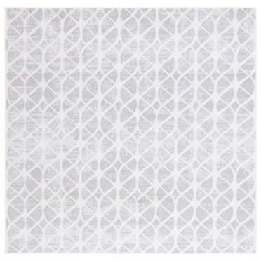 SAFAVIEH Amelia Floella Geometric Area Rug, Grey/Ivory, 6'7" x 6'7" Square