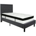 thumbnail image 2 of Emma + Oliver Twin Panel Tufted Platform Bed/Memory Foam Mattress in Dark Gray Fabric, 2 of 6