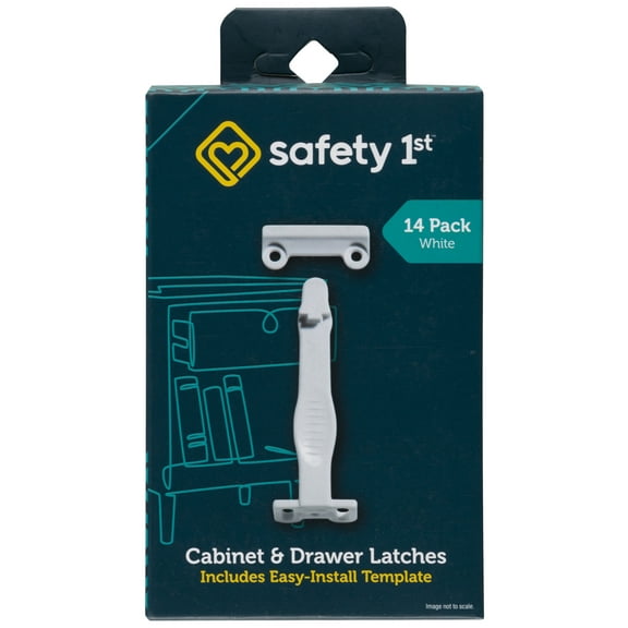 Safety 1st Cabinet & Drawer Latch (14pk), White, Toddler