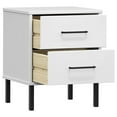 thumbnail image 3 of vidaXL Table de Chevet avec Pieds en Métal Blanc Bois Massif Pin OSLO, 3 of 5