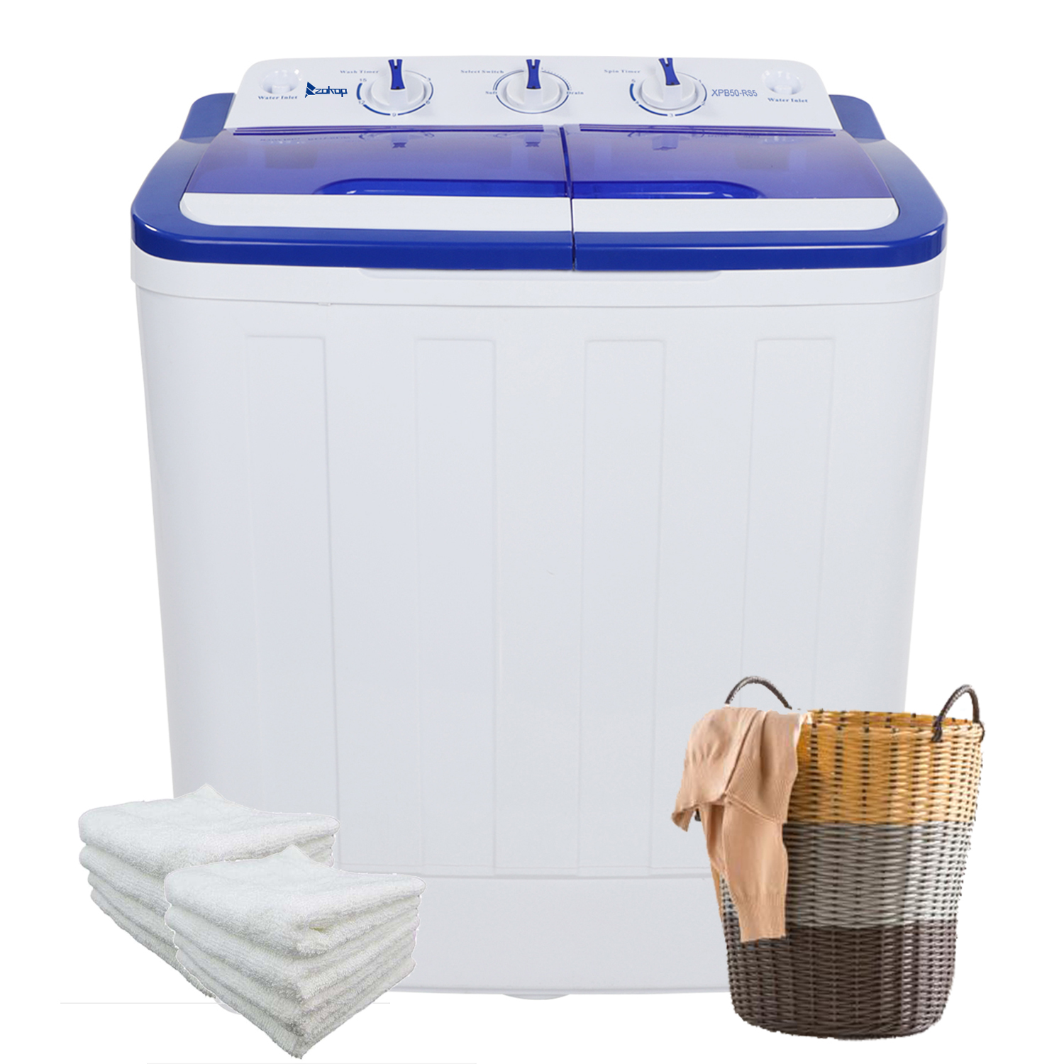 Zimtown 16LBs Compact Mini Twin Tub w/ Wash 10LBS+Spin 6.6LBS Capacity