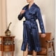 thumbnail image 5 of Batas para hombre, lisas, informales, de manga larga, con cordones, a rayas, con bolsillo para el hogar, pijama largo, pantalones cortos, pijamas para hombre, 5 of 7
