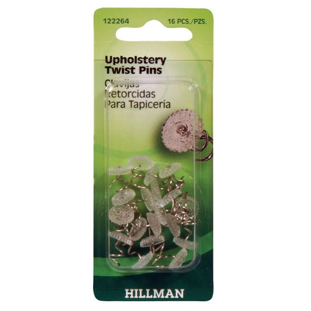 Hillman Fasteners 122264 Upholstery Twist Pins, 16Pack