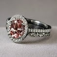 thumbnail image 4 of Sterling Silver Oval Cut Pink Sapphire Ring For Women, 4 of 5