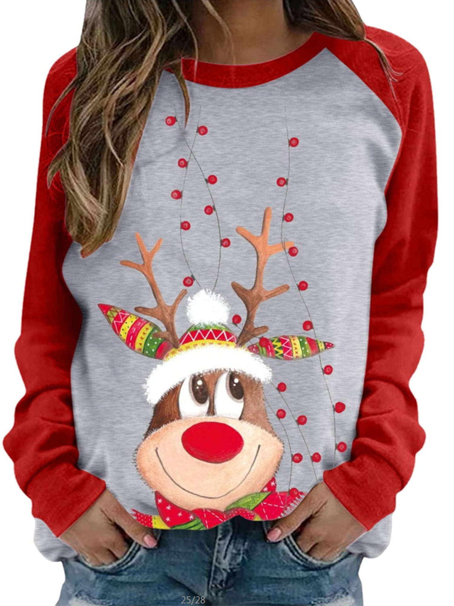 Mens Womens 3D Rudolph Reindeer Elf Novelty Xmas Sweater Jumper Knitted Top 