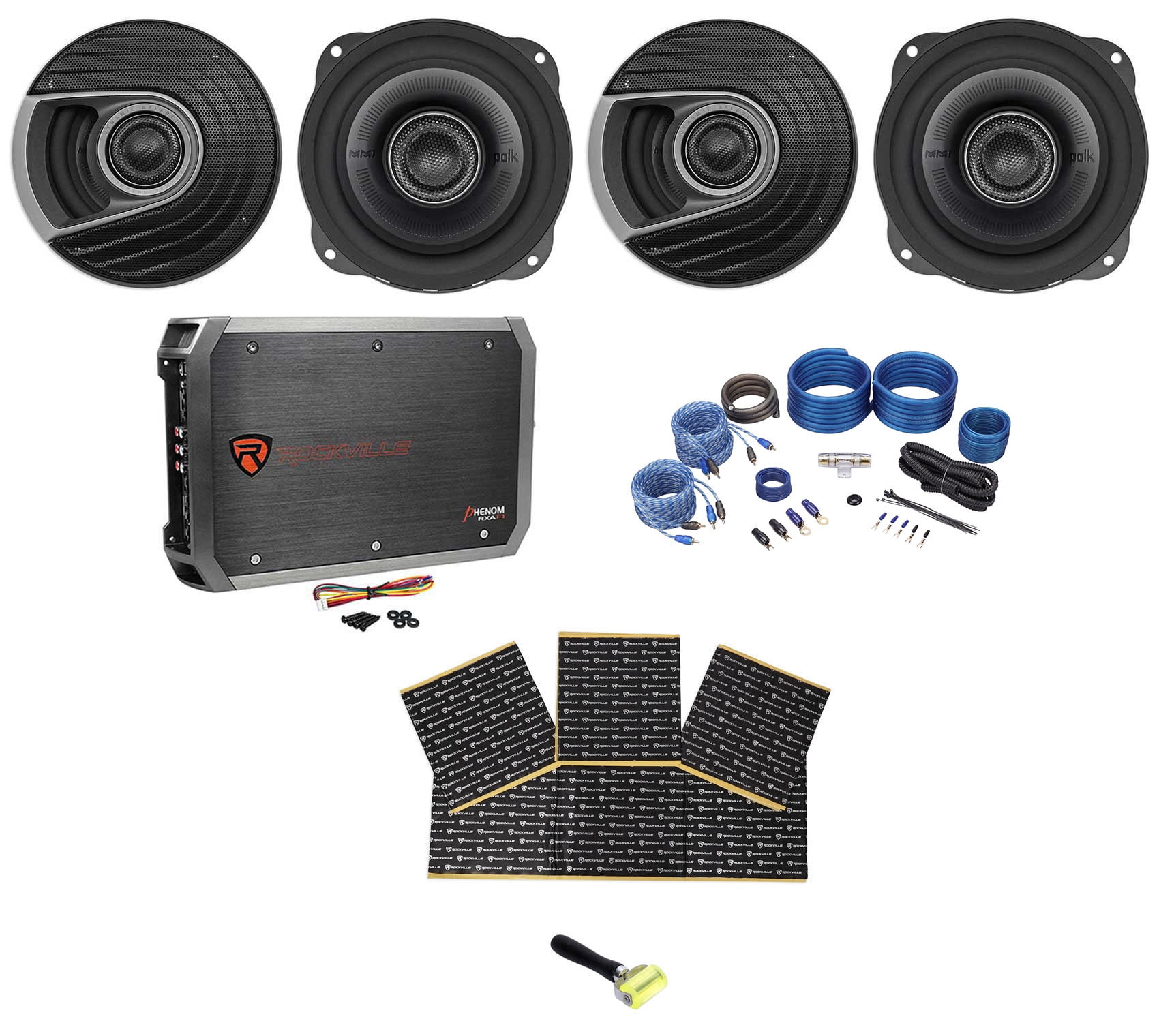 4) Polk Audio MM522 5.25" 1200 Watt Car Audio Speakers Bundle with
