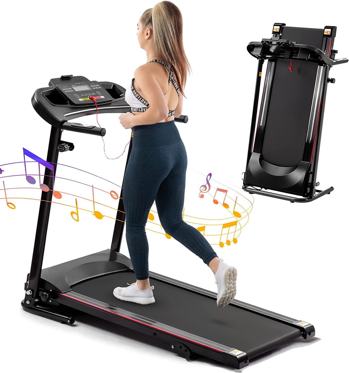 Folding Manual Treadmill Machine Running Walking Jogging Exercise Fitness Home 