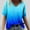 Blue womens tops, variant on Wycnly Womens Tops Plus Size Loose Fit Breathable Fashion Ladies Tee Shirts Summer Casual Gradient Print V-Neck Short Sleeve Blouse Red l