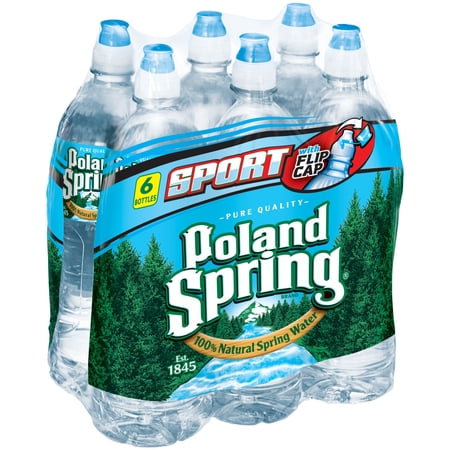 Poland Spring\xc2\xae 100% Natural Spring Water 24-700mL Sport Bottles with Flip Cap