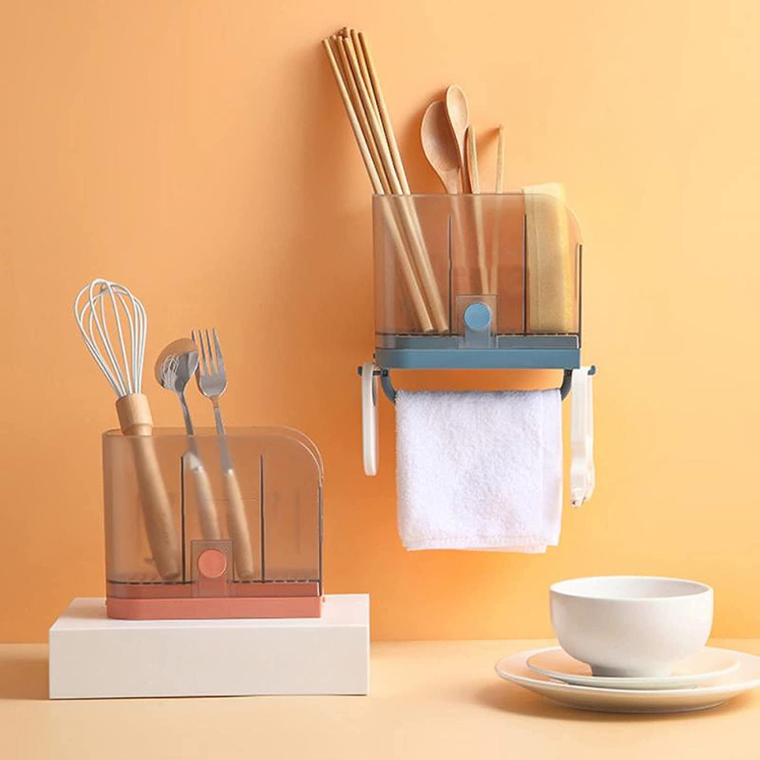 WEISANTIQ Dishwasher Utensil Basket WallMounted Fork Holder， Cutlery