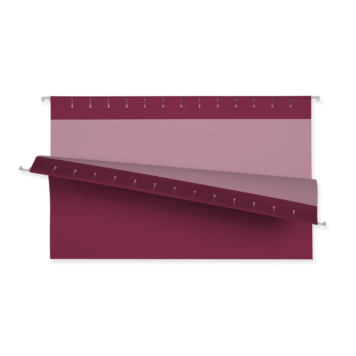 Continental Letter Size Hanging Folders. Burgundy Colour, 6 Count