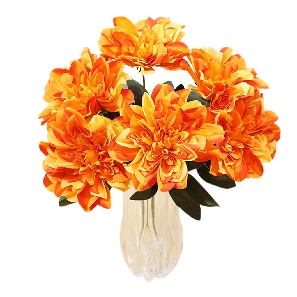 ABIDE 6 Head Dahlia Artificial Flowers Fake Floral Wedding Bouquet