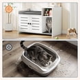 thumbnail image 2 of AKDSteel Meuble Cache-Litière pour Chat, Armoire Cache-Litière Cachée avec Tapis à Griffer et Couche de Rangement, Maisonnette Intérieure Style Ferme pour Chat pour Couloir et Chambre, 2 of 7