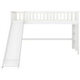 EUROCO Wood Twin Loft Bed with Vertical Ladder and Slide, Low Profile
