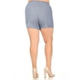 thumbnail image 3 of Women's Plus Size Casual Elastic High Waist Band Basic Solid Short Pants, 3 of 4