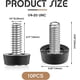 thumbnail image 2 of Niveladores de muebles ajustables con rosca de 1/4-20 Unc Niveladores de pies de tornillo Deslizamiento de acero galvanizado Pies niveladores de muebles Nivelador de piso para mesa, silla, c, 2 of 5