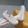 thumbnail image 3 of Orthopedic Walking Shoes fo Women Wide Toe Box Breathable Knit Mesh Comfortable Soft Sole Arch Support Workout Gym Shoes White Size 8, 3 of 7