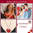 thumbnail image 5 of Heart Necklaces for Women Valentines Day Necklace for Her Red Rhinestone Heart Necklace Earrings Set Valentines Day Gifts for Her Valentines Day Outfit Accessories Women, 5 of 16