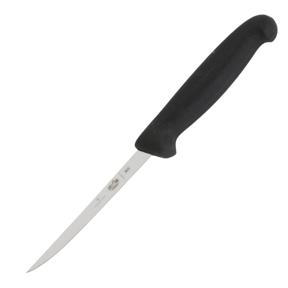 VICTORINOX 6in Narrow SemiFlexible Boning Knife with Black Fibrox Pro