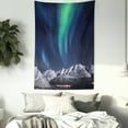 thumbnail image 3 of Sky Tapestry, Aurora Borealis Aurora over Fjords Mountain at Night Norway Solar Image Artwork, Wall Hanging for Bedroom Living Room Dorm Decor, 40W X 60L Inches, Green Dark Blue, by Ambesonne, 3 of 5