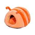 thumbnail image 5 of Caterpillar Shape Cat Bed Anti Slip Bottom Dog Sleeping Bed for Puppy Rabbit Orange, 5 of 9