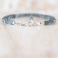 thumbnail image 4 of Aquamarine 4mm Rondelle Shape Faceted Cut Beads Adjustable Silver Plated Clasp Bracelet for men, women, unisex. Link Chain Stacking Bracelet.|LINK_00745, 4 of 5