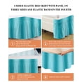 thumbnail image 6 of Teal Ombre Wrap Around Bed Skirts for California King Bed 18" Drop,Bed Skirt with Adjustable Elastic Belt Dust Ruffle Bed Valance for Bedroom Modern Abstract Art Farmhouse Gradient Bed Frame Cover, 6 of 7