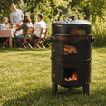 thumbnail image 4 of KingChii 3 in 1 Vertical Charcoal Smoker Grill BBQ Smoker for Outdoor, Patio Backyard Camping, Black, 4 of 11