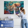 thumbnail image 5 of Stained Glass Style 8 Pack Art Acoustic Panels Sound Absorbing Underwater Octopus Delicate Coral blue Baroque Decorative Soundproof Wall Panels Self Adhesive for Nursery Game Room Bedroom 48"x32", 5 of 7