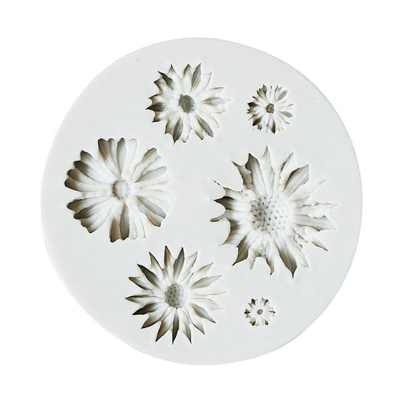 Easeky Mini Daisy Silicone Mold for Clay Earrings, Chocolate & Fondant Candy, Flexible Food-Grade Resin Casting Tool, mans Craft & Cake Topper, 1X Silicone Mold