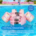 thumbnail image 2 of MoKo Kids Floaties Swim Vest for 22-66 Lbs, Swimming Training Equipment with Three Security Buckle for 3-10 Years Girls Boys, Pink Unicorn, 2 of 6