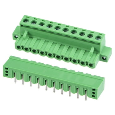 5.08mm Pitch 10 Pin 10A PCB Mount Screw Terminal Block Plug-in for Electrical, Instruments 5 Set