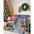 thumbnail image 2 of Winter Christmas Flannel Blanket for Bed,Travel and Camping, Snowman Deer Forest Snowfield Super Soft Cozy Blanket for All Seasons 40"x50", 2 of 6